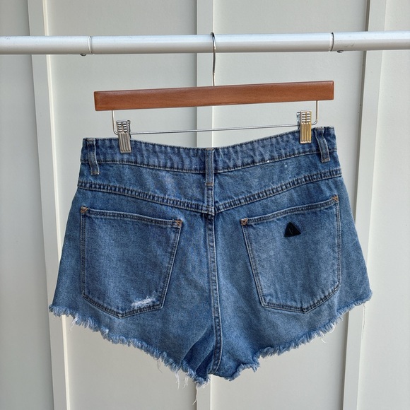 Abrand Jeans - Distressed Denim High Rise Jean Shorts - Picture 3 of 11